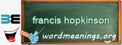 WordMeaning blackboard for francis hopkinson
